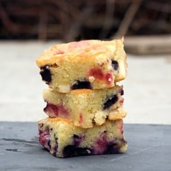 Crumbs and Corkscrews - Raspberry and Blueberry Blondies