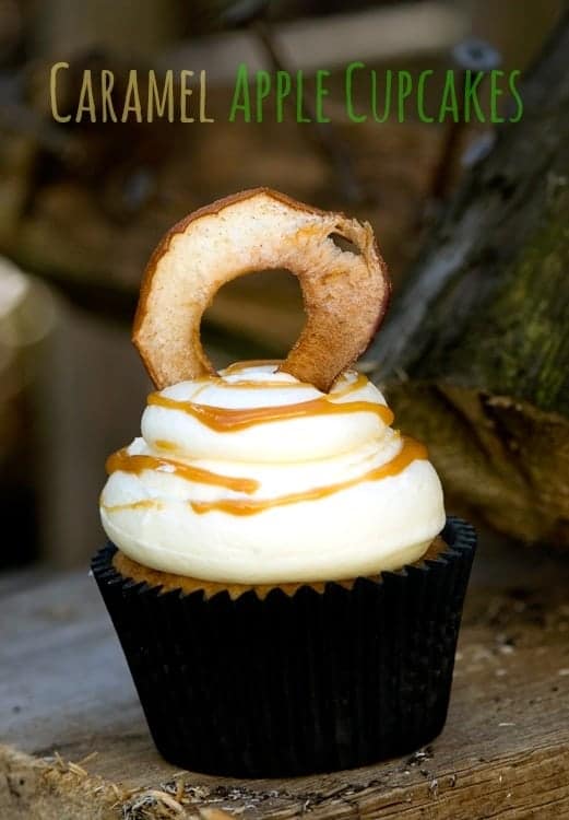 Crumbs and Corkscrews - Caramel Toffee Apple Cupcakes