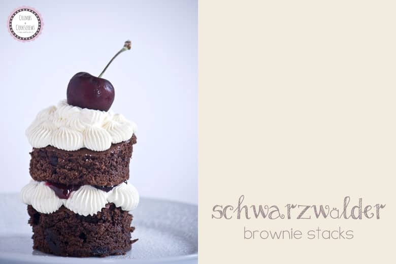 Crumbs and Corkscrews - Black Forest Brownie Stack