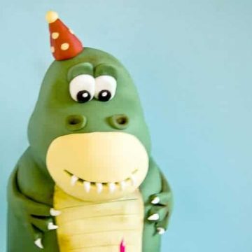Cake-O-Saurus is the perfect party guest and even brings his own cupcake. Create your own little cute monster with this easy to follow dinosaur cake tutorial!
