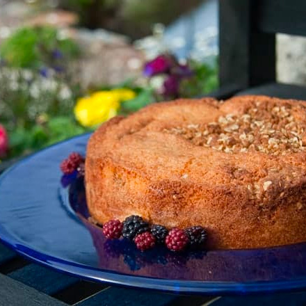 Apple Blackberry Crumble Cake