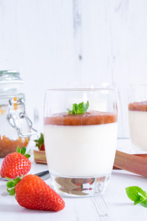 Rhubarb Panna Cotta - Perfect Spring Dessert - Crumbs and Corkscrews
