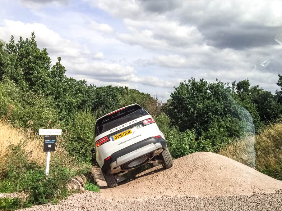 Putting the Range Rover through its paces on the historical Jungle Trial at the Land Rover Experience, Solihull - it's more than the school run deserves!