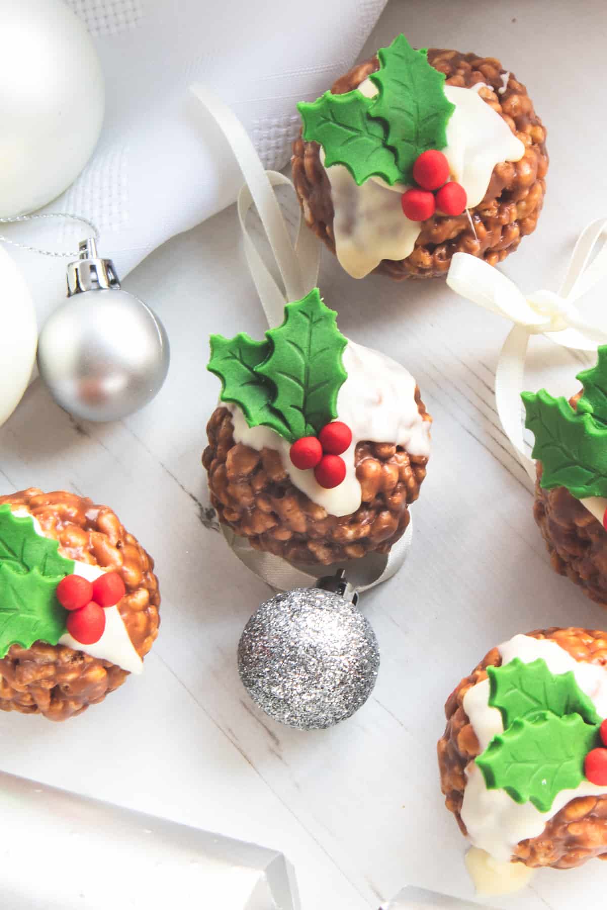 Rice Krispie Christmas Puddings