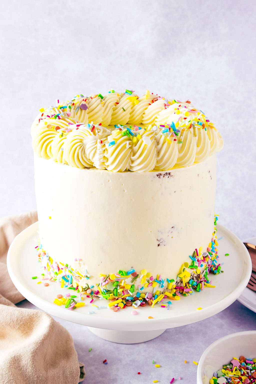 Vanilla Layer Cake & Swiss Meringue Buttercream - Crumbs and Corkscrews