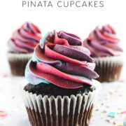 Rainbow Pinata Cupcakes