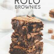 Stack of Rolo brownies - Pinterest Image