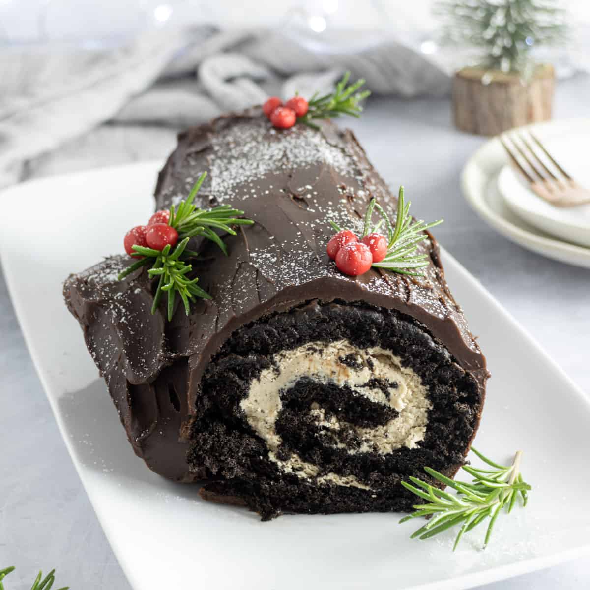 Chocolate Yule Log - Featured Image