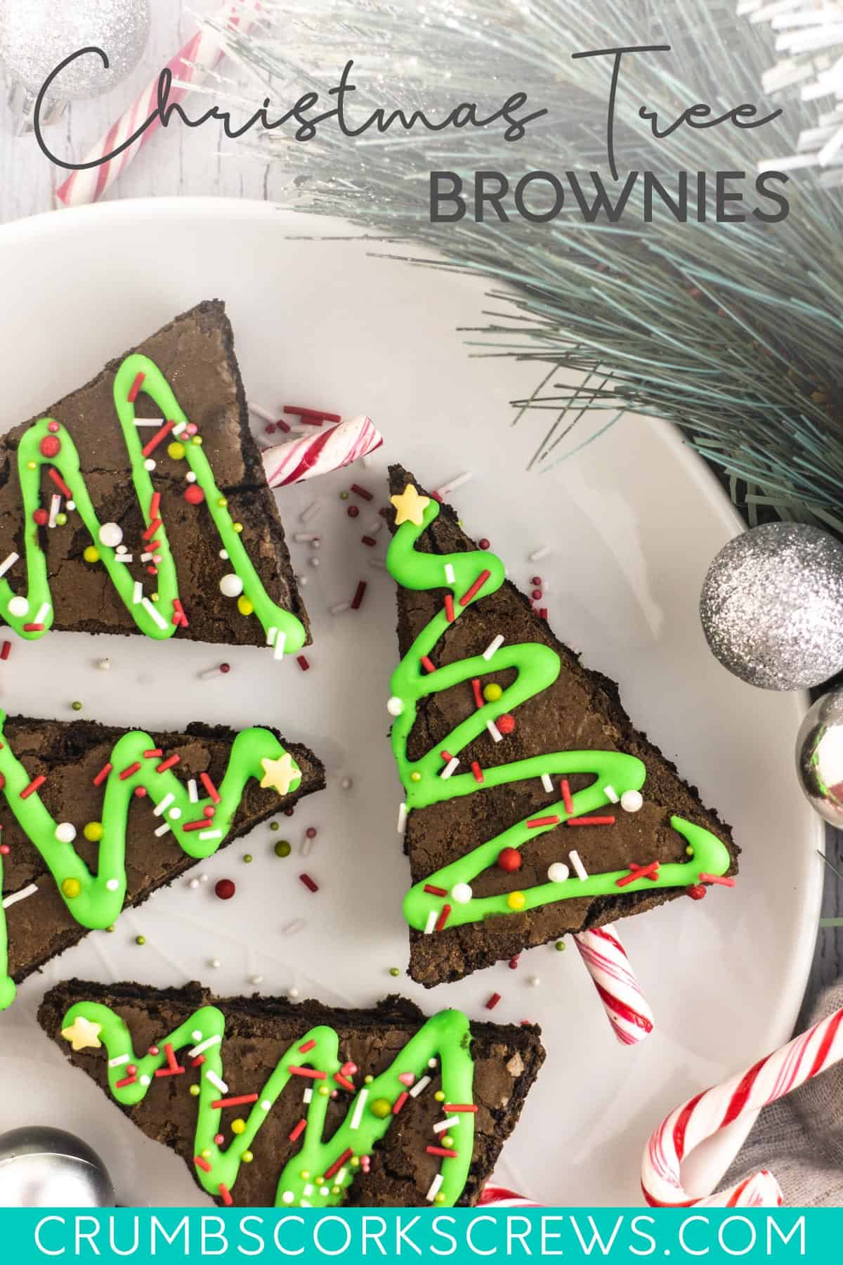 Christmas Tree Brownies - Pinterest Image
