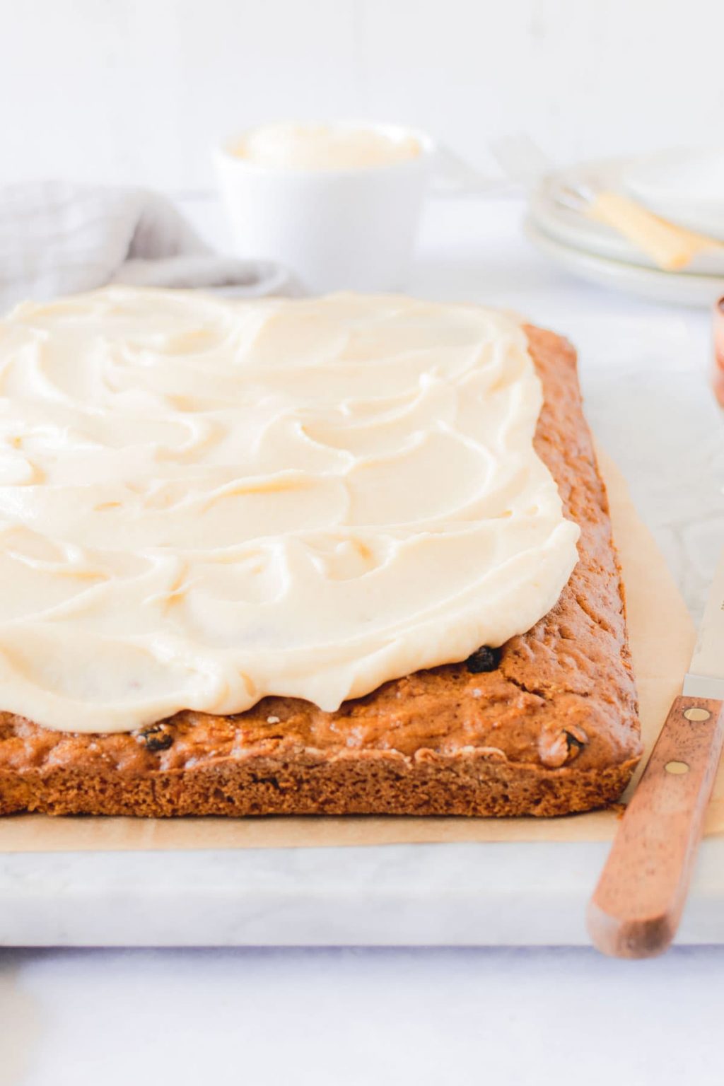 Carrot Tray Bake Cake Crumbs and Corkscrews