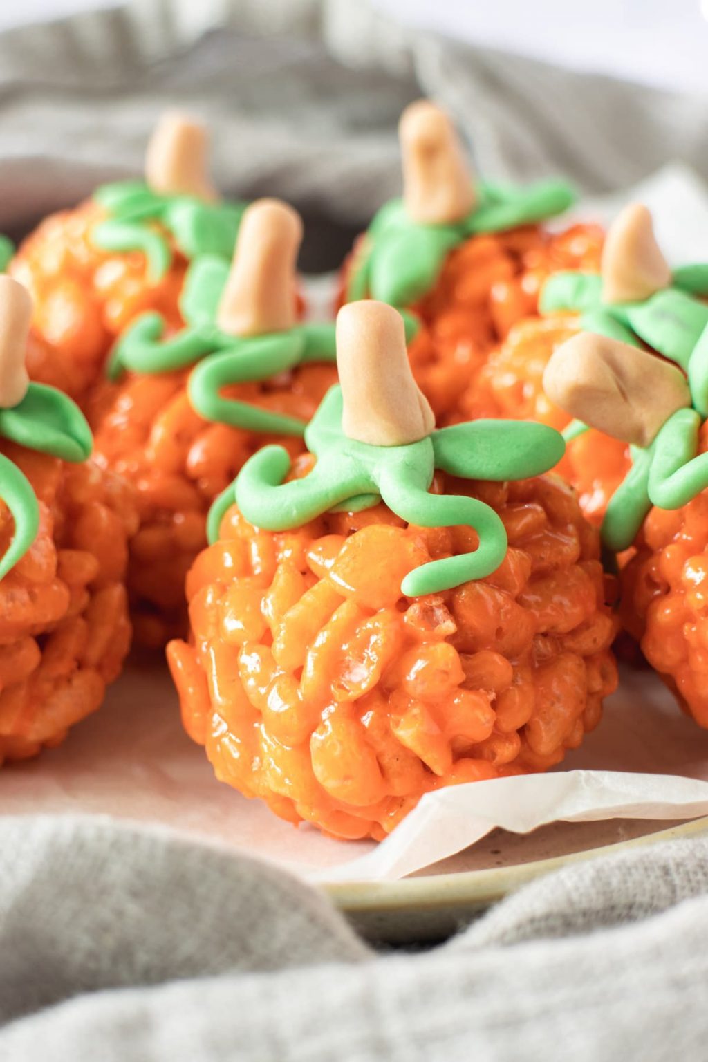Rice Krispie Pumpkins - Crumbs and Corkscrews