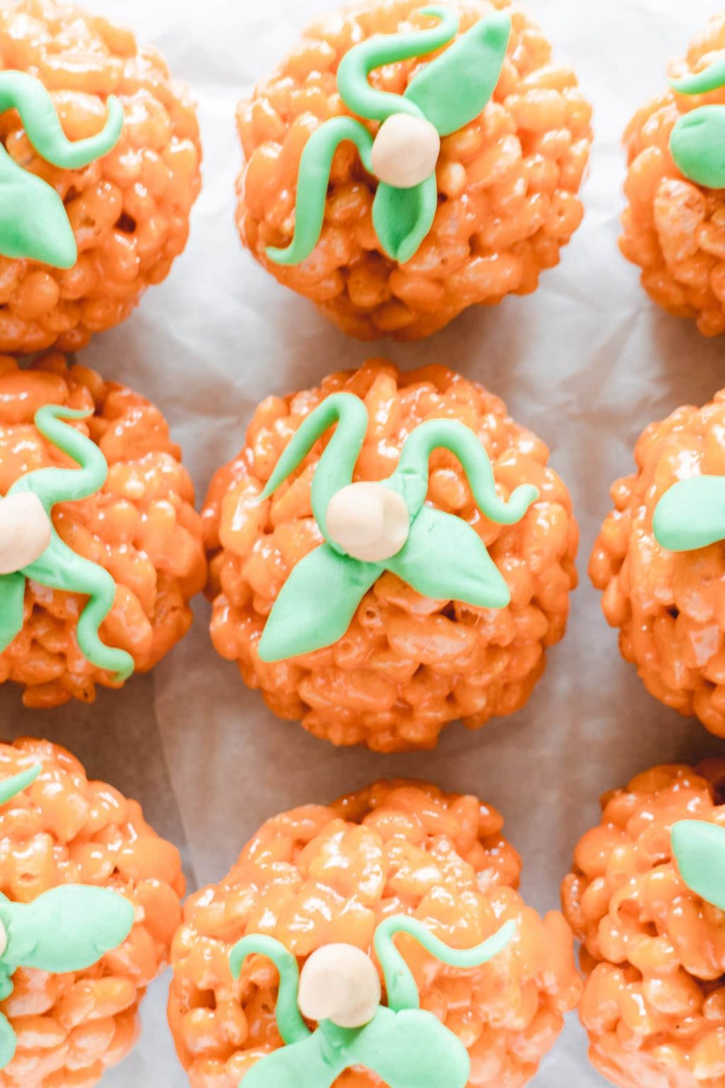Rice Krispie Pumpkins - Crumbs and Corkscrews