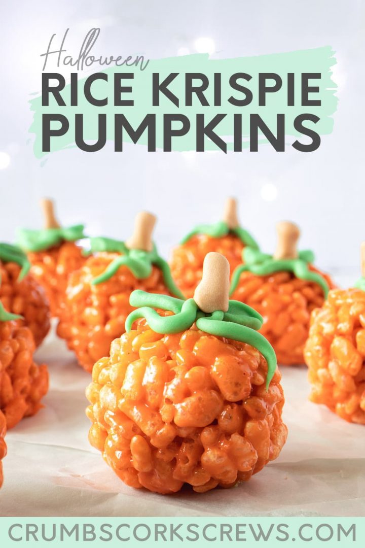 Rice Krispie Pumpkins - Crumbs and Corkscrews